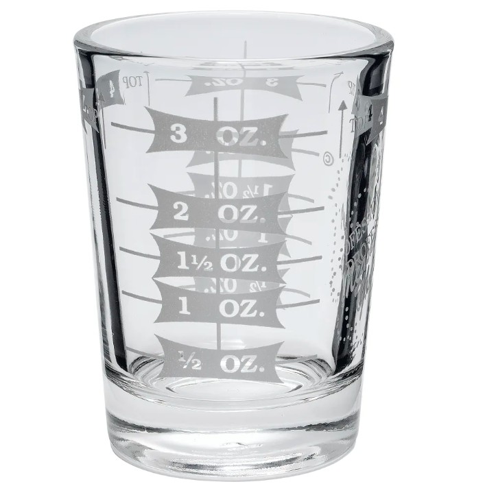 Glass Measuring Jigger, 4oz | Collins & Coupe