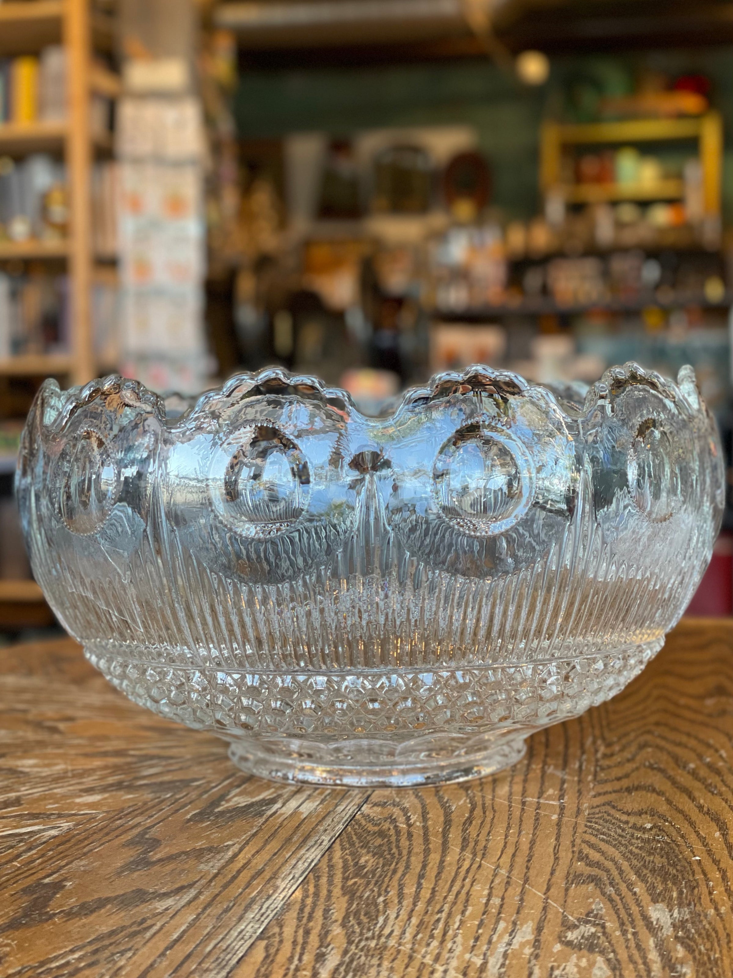 1910 Manhattan Early American Pressed Glass (E.A.P.G) Punch Bowl With 12  Cups, #1003 | Collins & Coupe