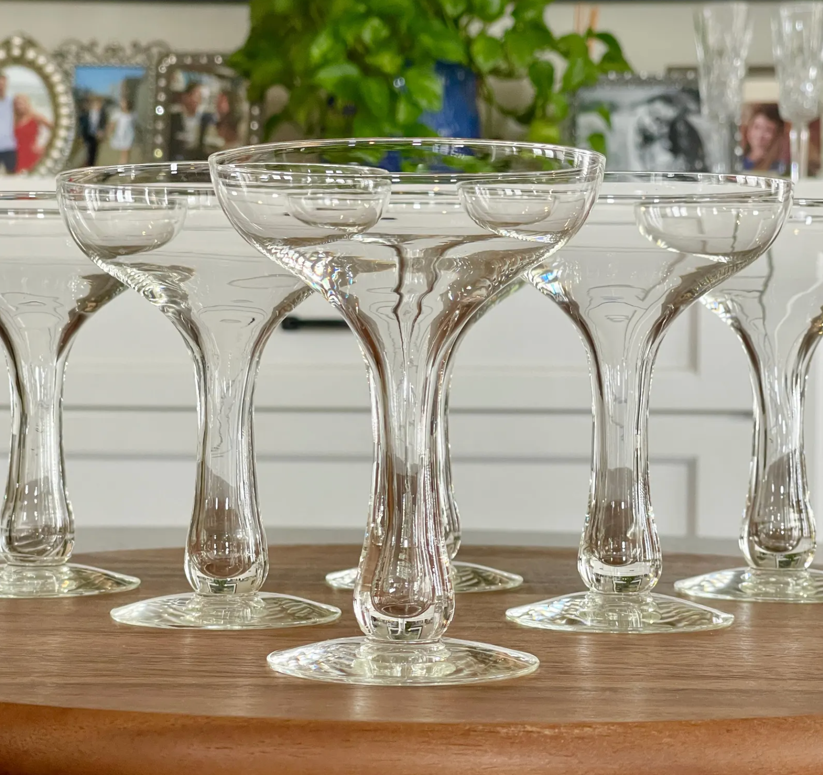 Lot De 10 Coupes à Champagne Vintage Françaises - Verre Transparent - Hauteur 10,5 Cm