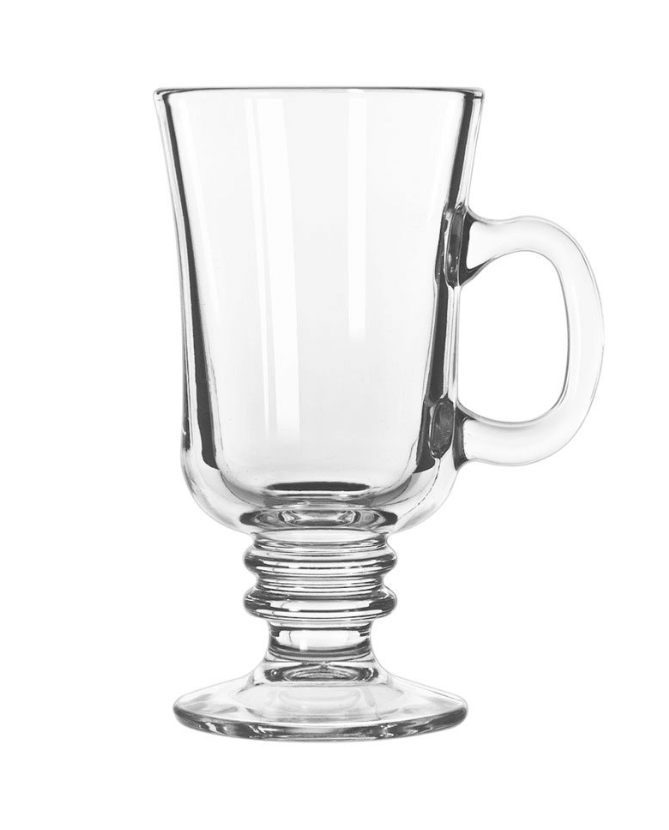 Classic Glass Irish Coffee Mug Set, Durable 8oz Mugs