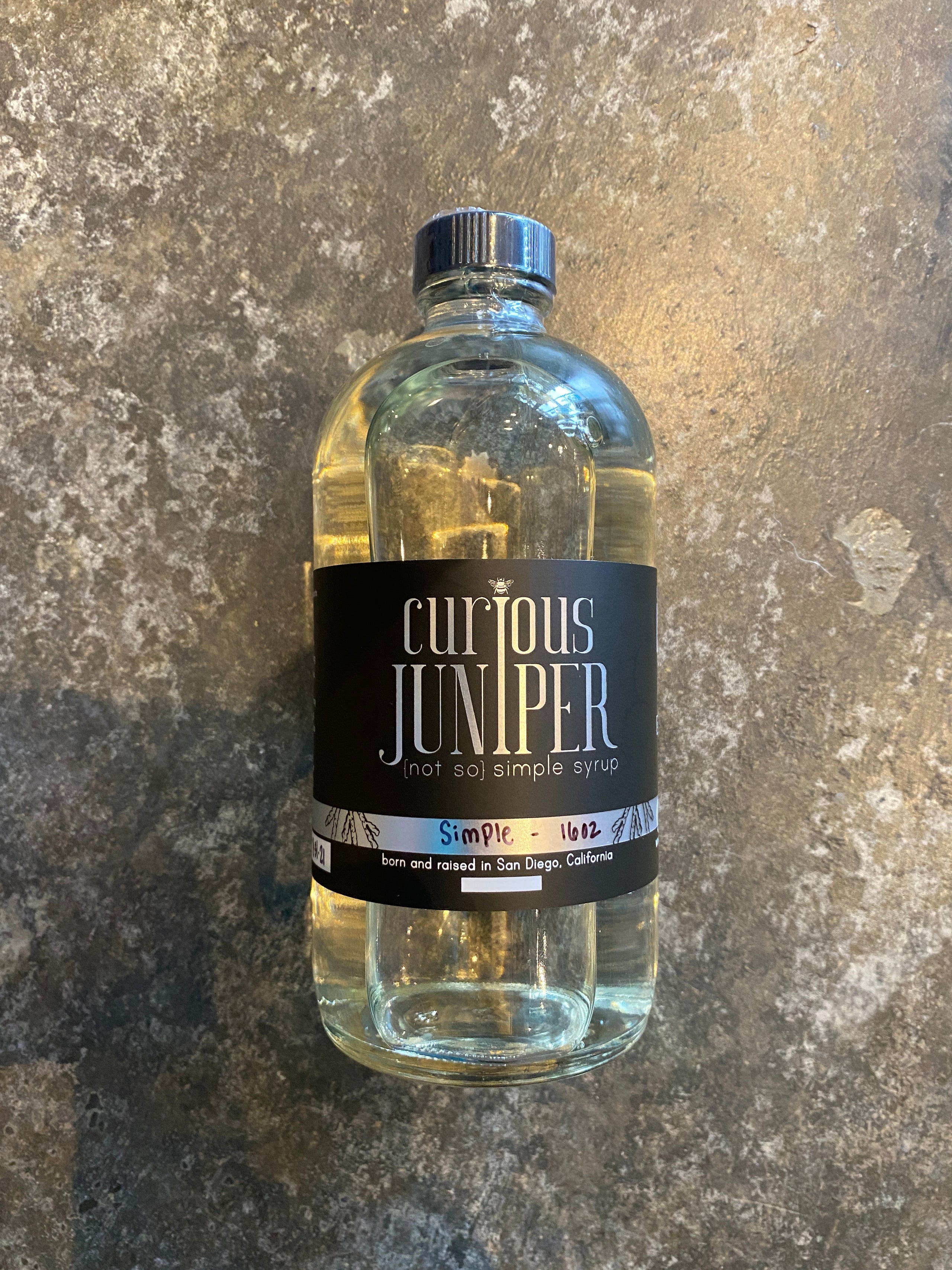 Curious Juniper Simple Syrup, 16oz Collins & Coupe